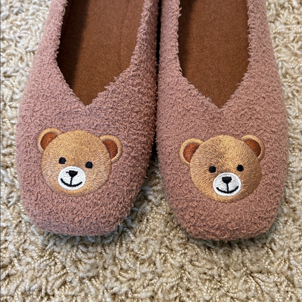VIVAIA | Teddy Bear and Cat Embroidered Mink Slippers (2 pairs) - Picture 3 of 11